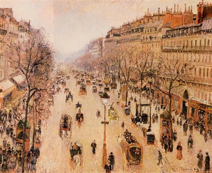 Boulevard Montmartre Mañana - Tiempo Gris - 1897