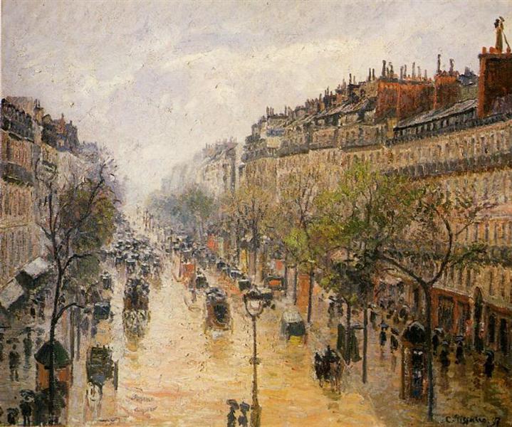 Boulevard Montmartre - jarní déšť - 1897