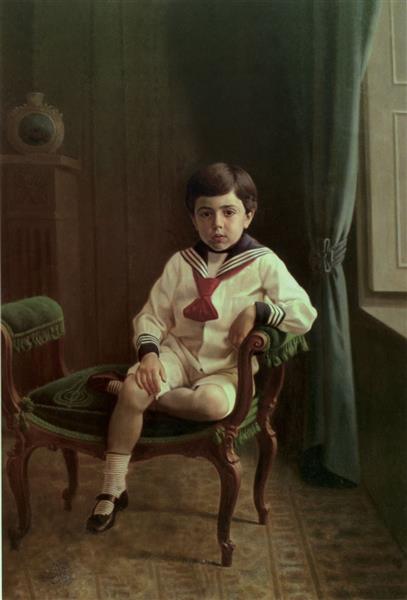 Bambino Con Uniforme Da Marinaio 