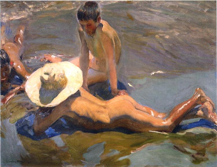 Chłopcy na plaży - 1908