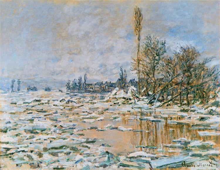 Breaking of the Ice - Lavacourt - Gray Weather - 1880