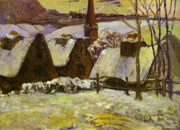 Pueblo Bretón Bajo La Nieve - 1894