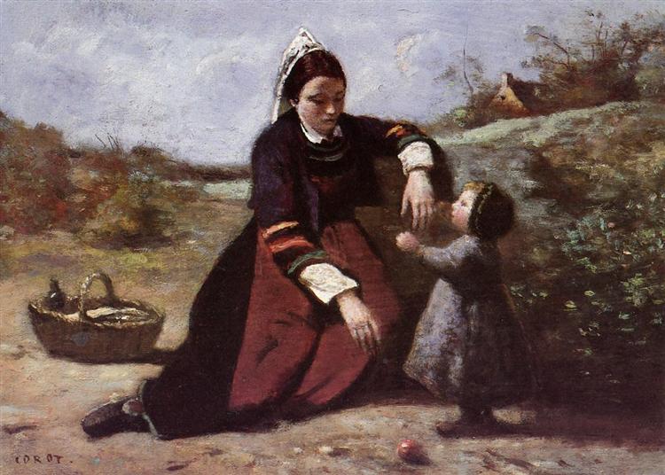 Breton Woman and Her Child - 1865