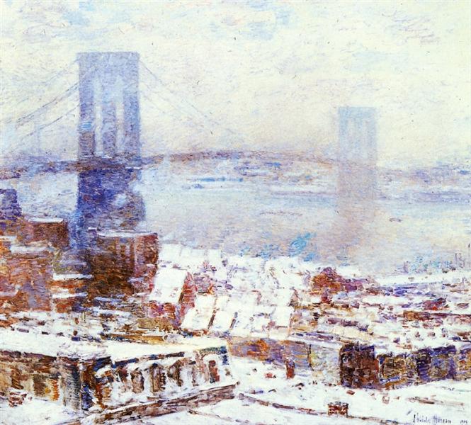 Brooklyn Bridge zimą - 1904