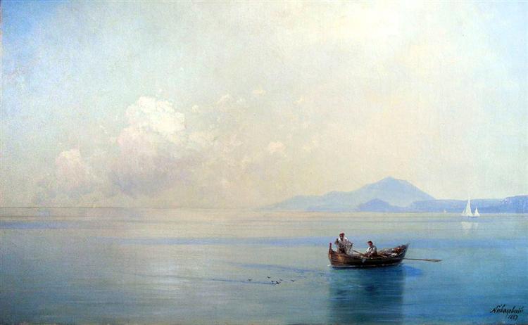 Calm sea. Landscape with fishermen - 1887