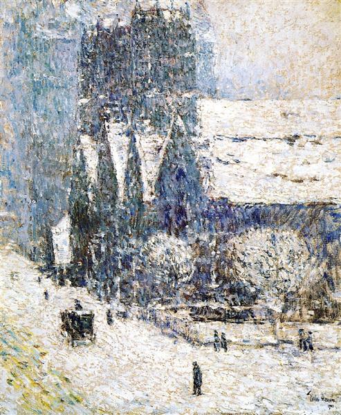 Calvario Church im Schnee - 1893