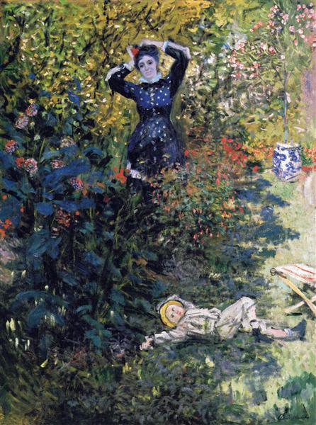 Camille i Jean Monet w ogrodzie Gardenuil - 1873