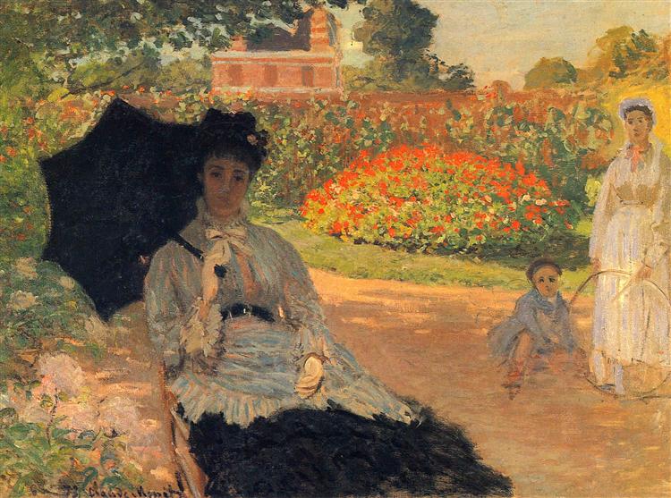 Camille Monet v zahradě - 1873