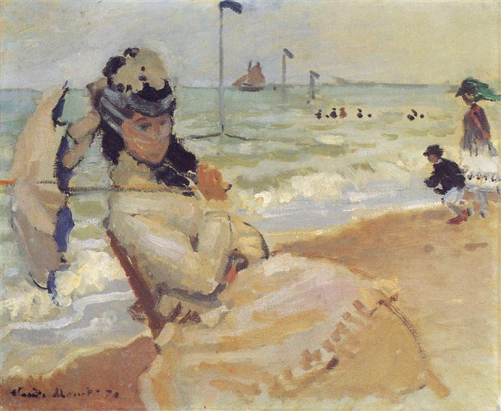 Camille na plaży Truville - 1870