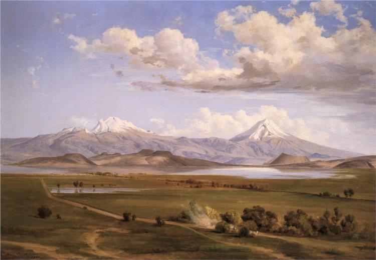 Way to Chalco with the volcanoes - 1891