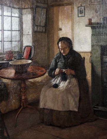 Woman Knitting 