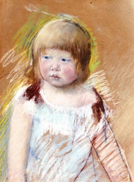 Child with bangs and blue dress - 1910