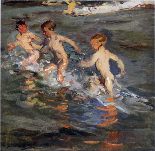 Kinder am Strand - 1899