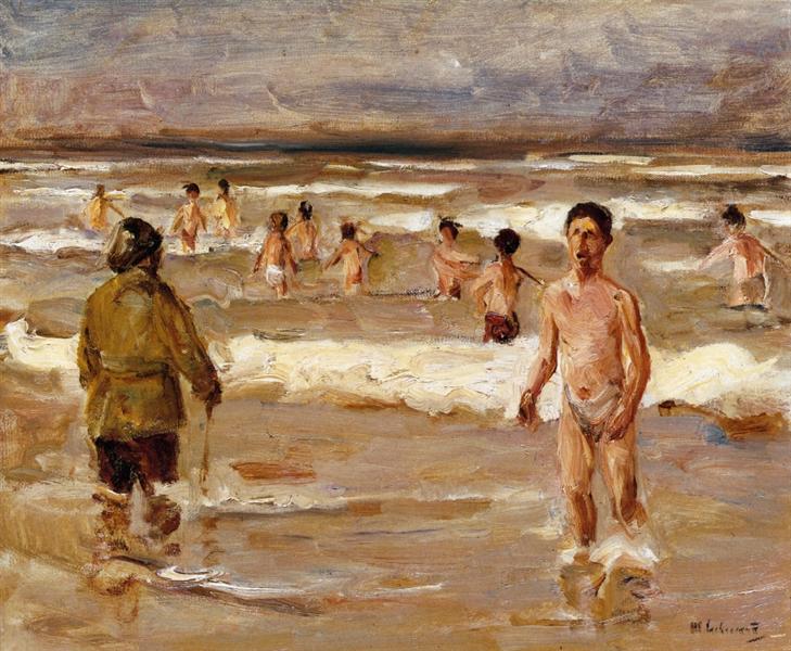 Niños Bañándose En El Mar - 1899