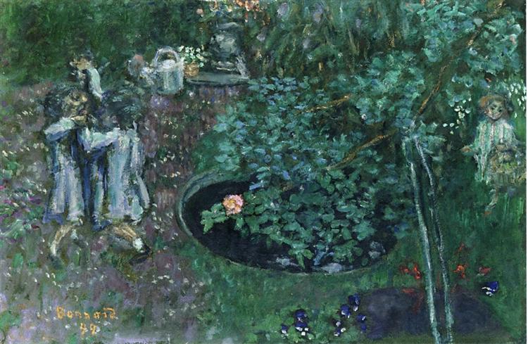 Children playing in a garden - 1899