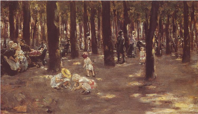 Parco Giochi Nel Parco Tiergarten Di Berlino - 1885 