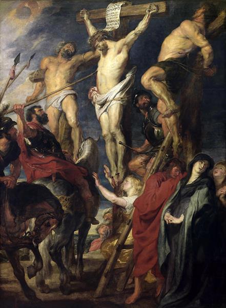 Cristo En La Cruz Entre Los Dos Ladrones - 1620