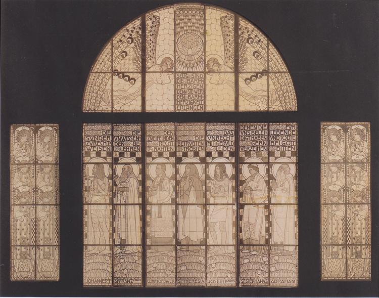 Am Steinhof Church - Dessin de la fenêtre occidentale