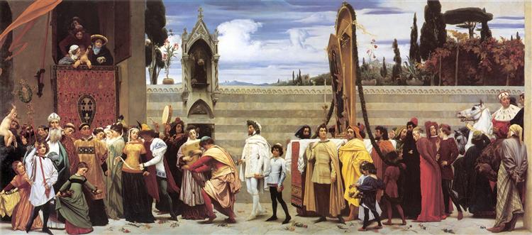 La famosa Vergine di Cimabue portata in processione per le strade di Firenze - 1854