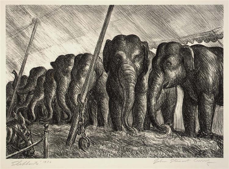 Éléphants du cirque - 1936