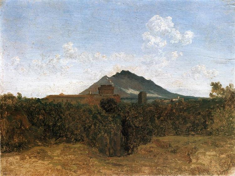 Roman Campo Valle Rocoso con una mandria di maiali - 1828