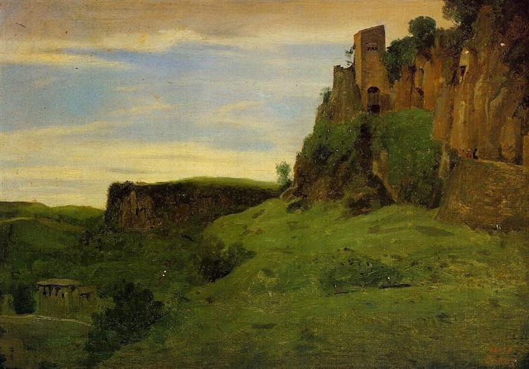 Civita Castellana Buildings on the Top of the Rocks (La Porta San Salvatore) - 1827