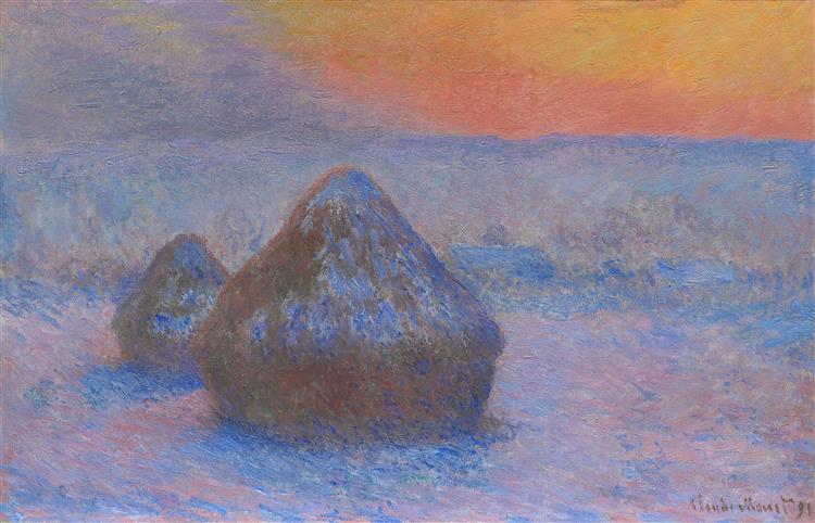 Wheat Piles (Sunset - Snow Effect) - 1891