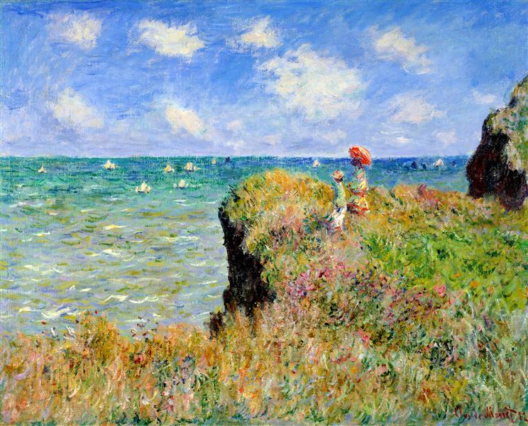 Walk along the cliff at Pourville - 1882