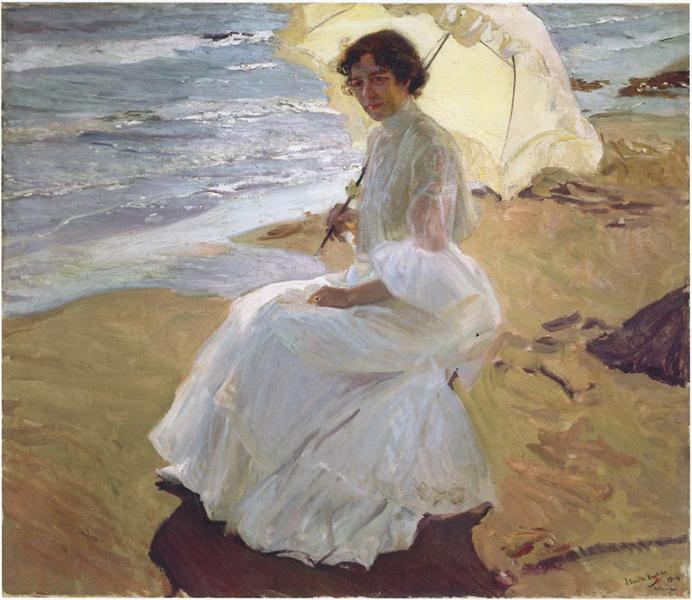 Clotilde sur la plage - 1904