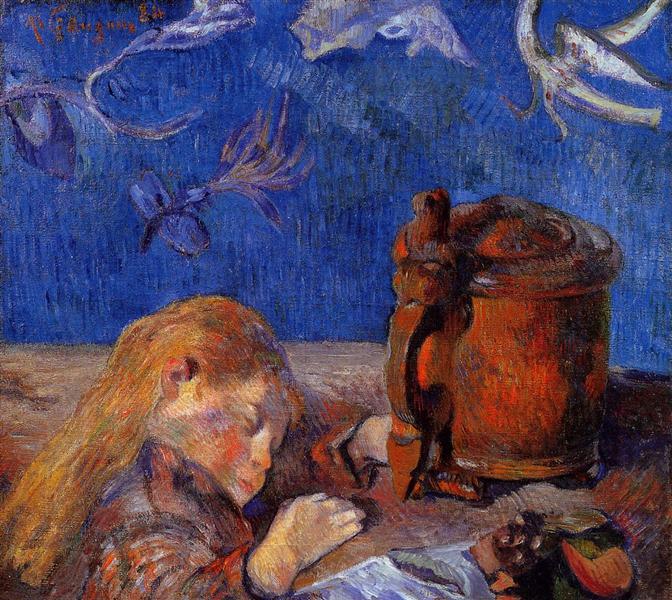 Clovis Gauguin addormentato - 1884