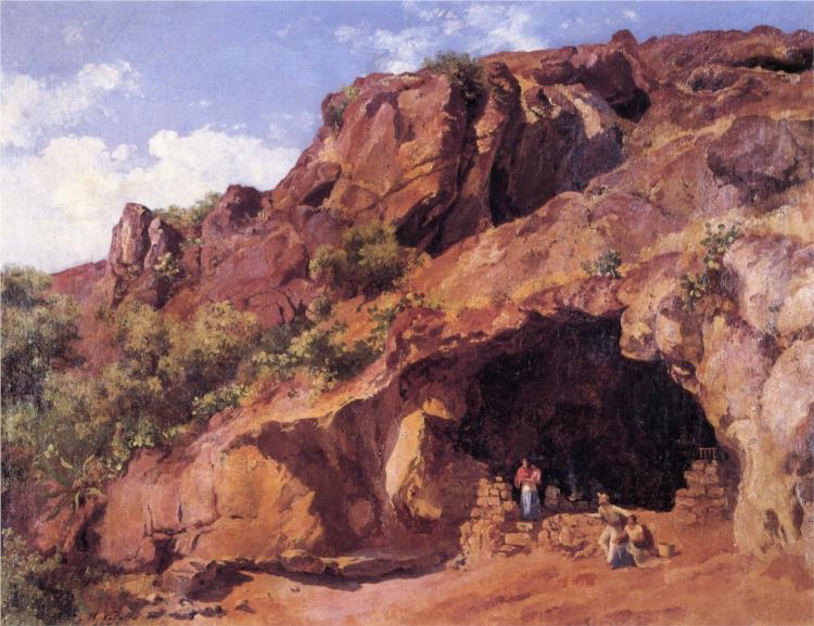 Rustikale Küche im Felsen der Badezimmer - 1878