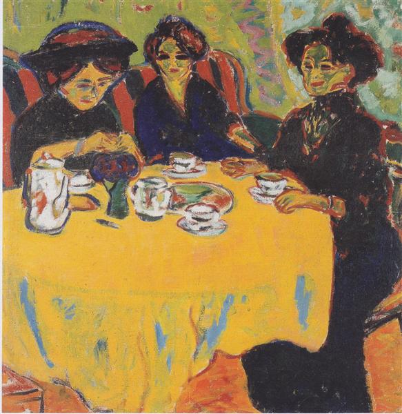 Kvinder, der drikker kaffe - 1907