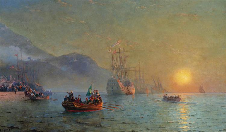 Colón Navegando Desde Palos - 1892