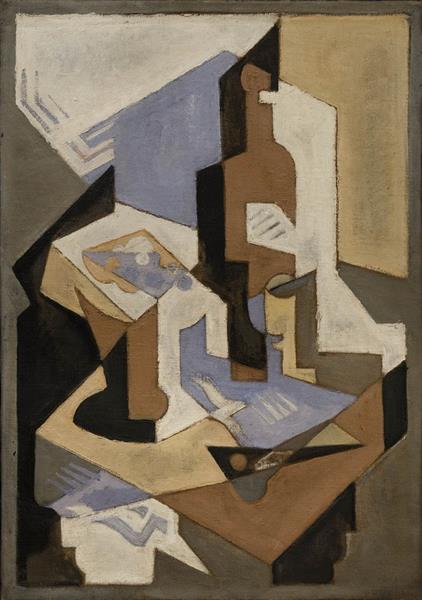 Composition cubiste avec bouteille - 1918