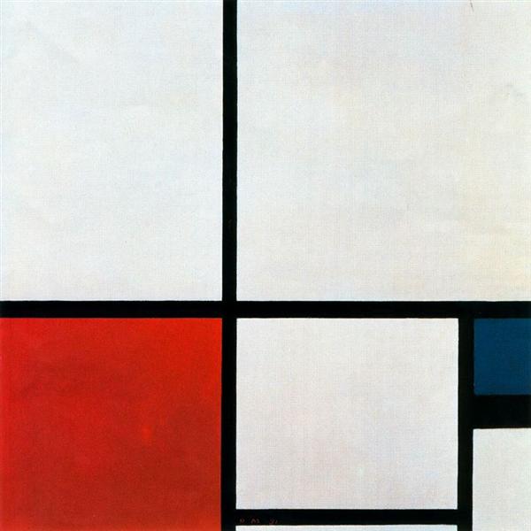 Composition N. 1 avec rouge et bleu - 1931