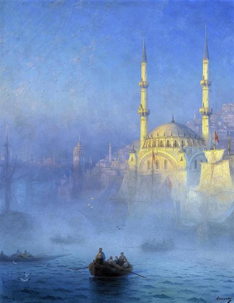 Konstantinopel moske af top Kahne Nusretiye Mezquita i Tophane Istanbul