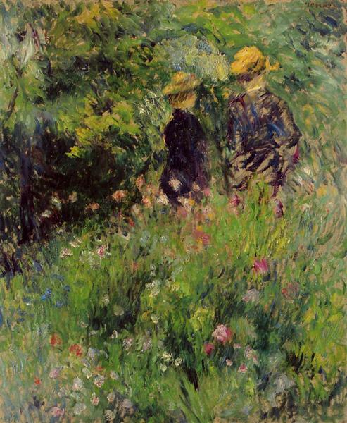 Conversation in a rose garden - 1876