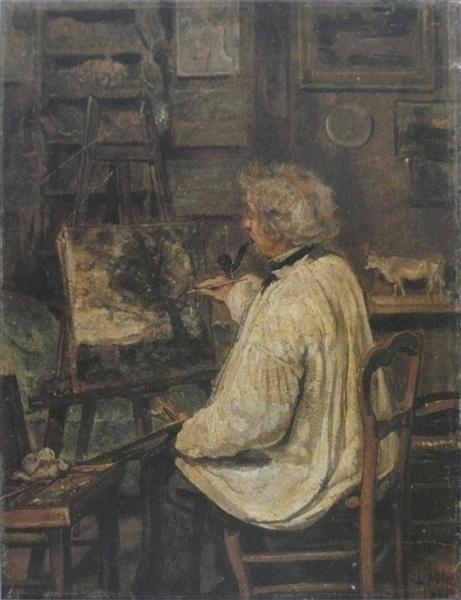 Corot Pintando En El Estudio De Su Amigo - Pintor Constant Dutilleux - 1871