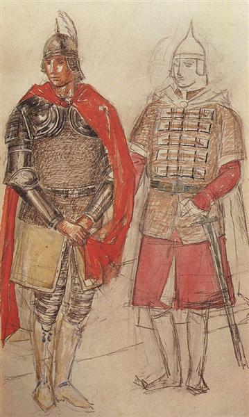 Conception de costumes pour la tragédie de Boris Godunov par Pouchkine - 1923