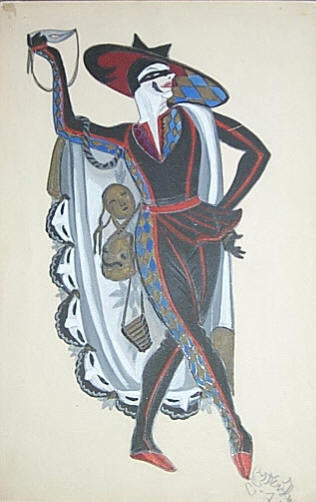 Design in costume per "Venetian Crazy" - Arlequín - 1915