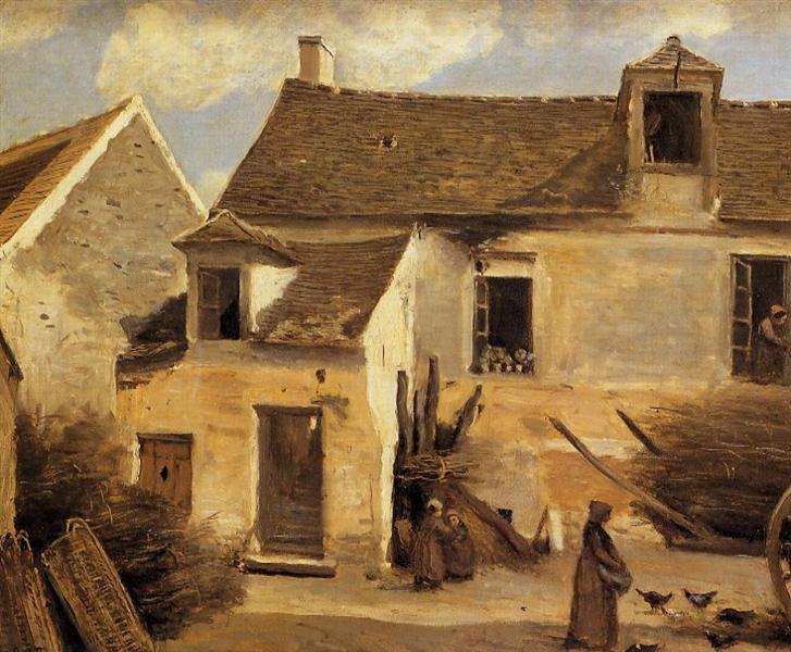 Courtyard of a Bakery nær Paris (gårdsplads i et hus nær Paris) - 1865