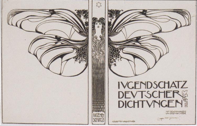 Cover Design voor Duitse zeehonden Ewart Felicie Jugendschatz - 1897