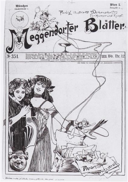 Design de capa para folhas de megendorfer - 1895