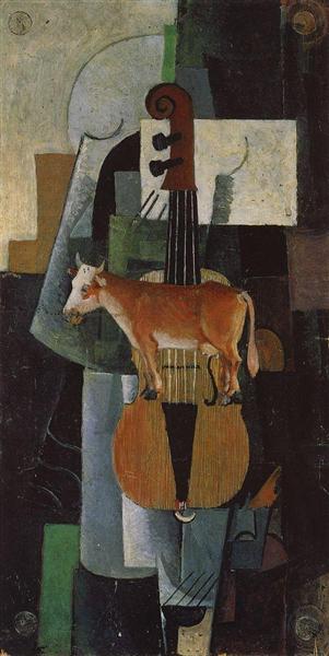 Cow and violin - 1913