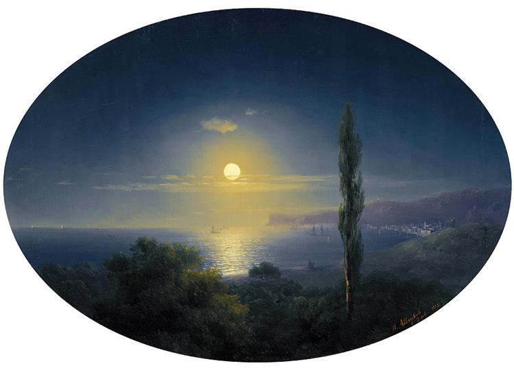 Crimea coast in the moonlight