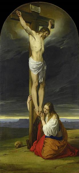 Crucificação com Maria Madalena ajoelhada e chorando - 1832