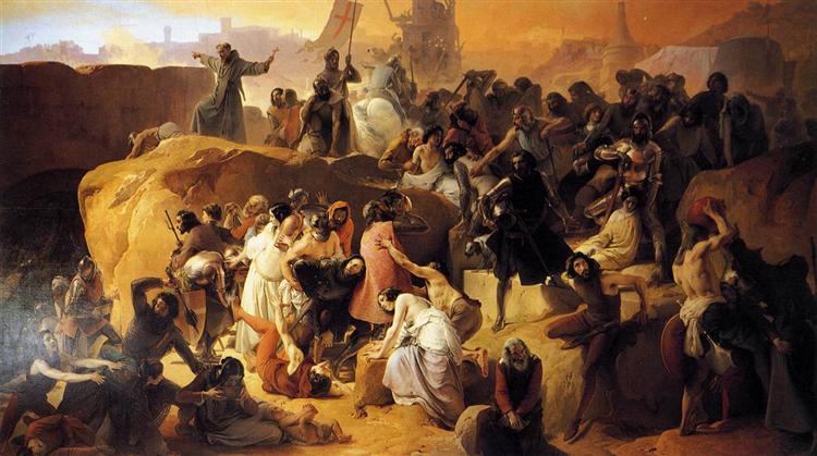 Thirsty Crusaders Near Jerusalem - 1850