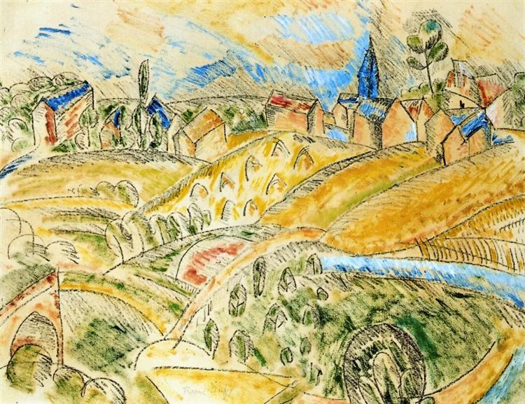 Kubistische Landschaft mit Pajares - 1913