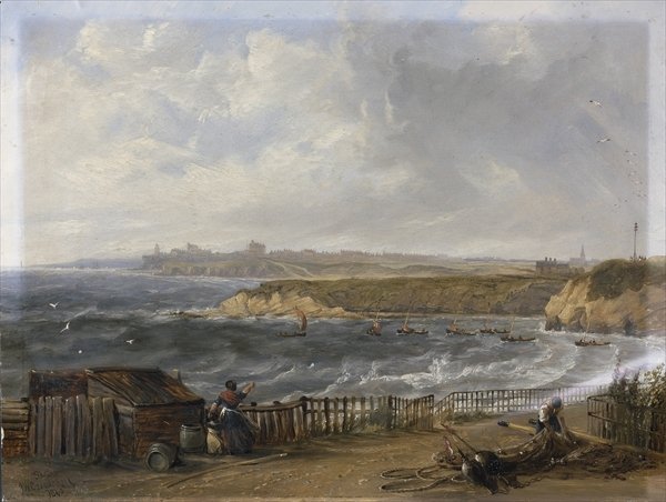 Cullercoats som ser mot Tynemouth - Flood Tide - 1845