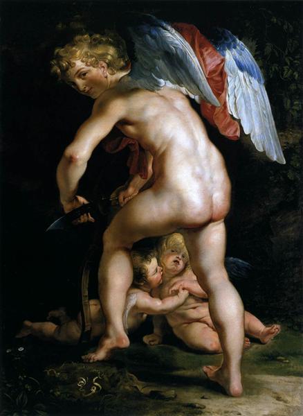 Cupid Making His Bow - 1614